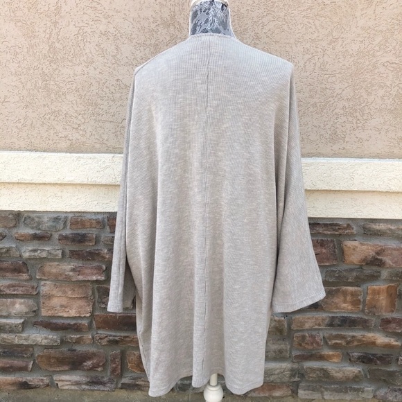 Anthropologie DONNI Sandwash Cardigan Open Front Ribbed Long Sweater Dus… - Picture 12 of 16